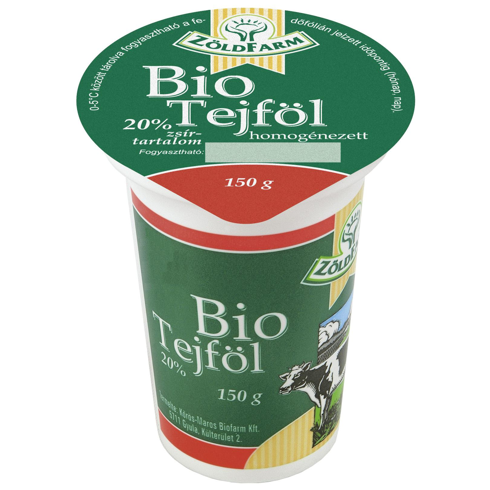 Zöldfarm Bio tejföl 20% 150g