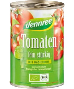 Dennree bio paradicsomkocka bazsalikomos 400 g