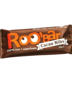 Roobar 100% raw bio gyümölcsszelet kakaóbab-mandula 30 g