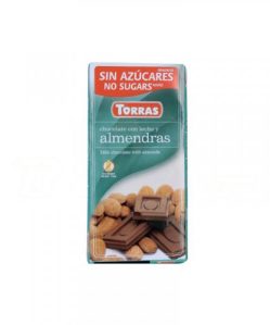 Torras glutén-és cukormentes tejcsokoládé mandula 75 g