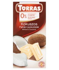 Torras glutén-és cukormentes fehércsokoládé kókusz 75 g