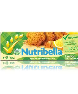 Nutribella keksz fruktózzal citrom-kurkuma 105 g