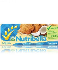 Nutribella keksz fruktózzal kókuszos 105 g