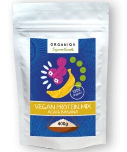 Organiqa bio acai-banán vegán fehérje 400 g