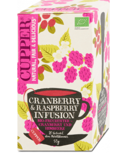 Cupper bio cranberry&raspberry tőzegáfonya-málna tea 20 db 50 g