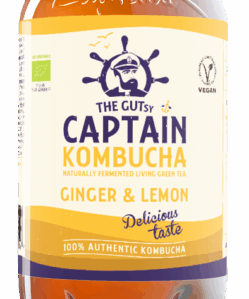 Captain combucha fermentált bio zöld tea ital éloflórával gyömbéres-citromos 400 ml