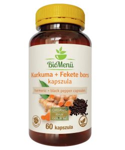 BioMenü bio kurkuma+fekete bors kapszula 60 db