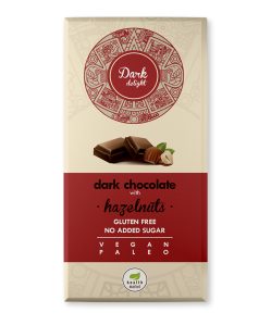 Health market paleo dark delight étcsokoládé egész mogyoróval édesítoszerekkel 80 g