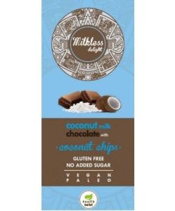 Health market milkless delight kókusztejes csokoládé kókuszchipsszel édesítoszerrel 80 g