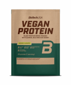 Biotech vegan protein banán ízű fehérje italpor 25 g