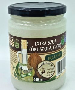 Trigramm extra szűz kókuszolaj (Kókuszzsír) 500 ml