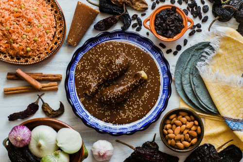 mexikói mole poblano, chillis csokis csirkecomb