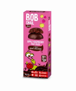 Bob Snail gyümölcs snack étcsokoládéban alma-málna 30 g