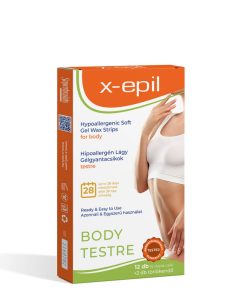 X-Epil használatrakész hipoallergén gélgyantacsíkok testre 12 db