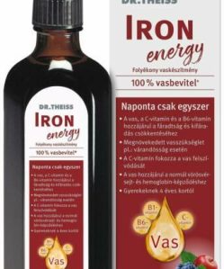 Dr.Theiss iron energy folyékony étrend-kiegészítő vassal és vitaminokkal, édesítőszerrel 500 ml