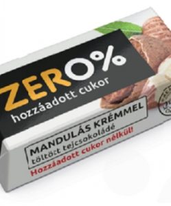Szerencsi zero mandula ízu krémmel töltött tejcsokoládé édesítoszerrel 21 g