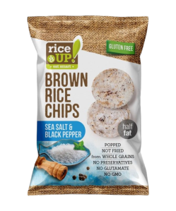 Rice Up barna rizs chips sós és borsos ízu 60 g