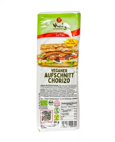 Topas Wheaty BIO vegán szeletek - Chorizo 80 g