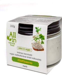 ALL IN zöldfűszeres vegán sajtkultúrával értlelt kókusztej 160 g