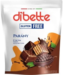 Dibette parány kakaós ét mártott, kakaós krém töltött ostya, fruktózzal gluténmentes 120 g