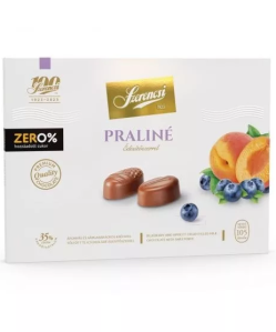 Szerencsi zero praliné áfonya és sárgabarack töltött maltitos tejcsokoládé 105 g