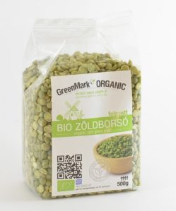 Greenmark bio zöldborsó felezett 500 g