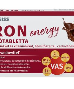 Dr. Theiss iron energy rágótabletta vassal, cinkkel és vitaminokkal csokoládé ízben 30 db