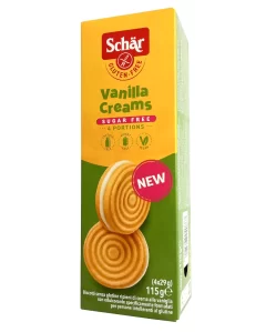 Schär gluténmentes cukormentes keksz vanília krémes 115 g