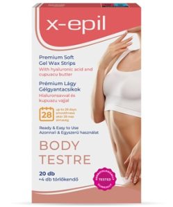 X-Epil hidratáló gélgyantacsíkok hialuronnal testre 20 db