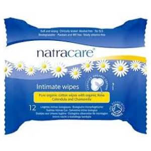 Natracare bio női intim törlőkendő 12 db