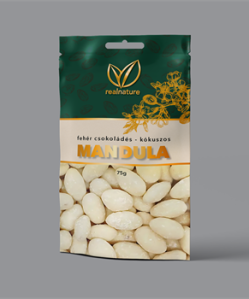 Real Nature kókuszos-fehércsokoládés mandula 75 g