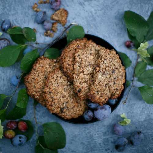 a,plate,of,oatmeal,cookies,with,peanut,served,with,a