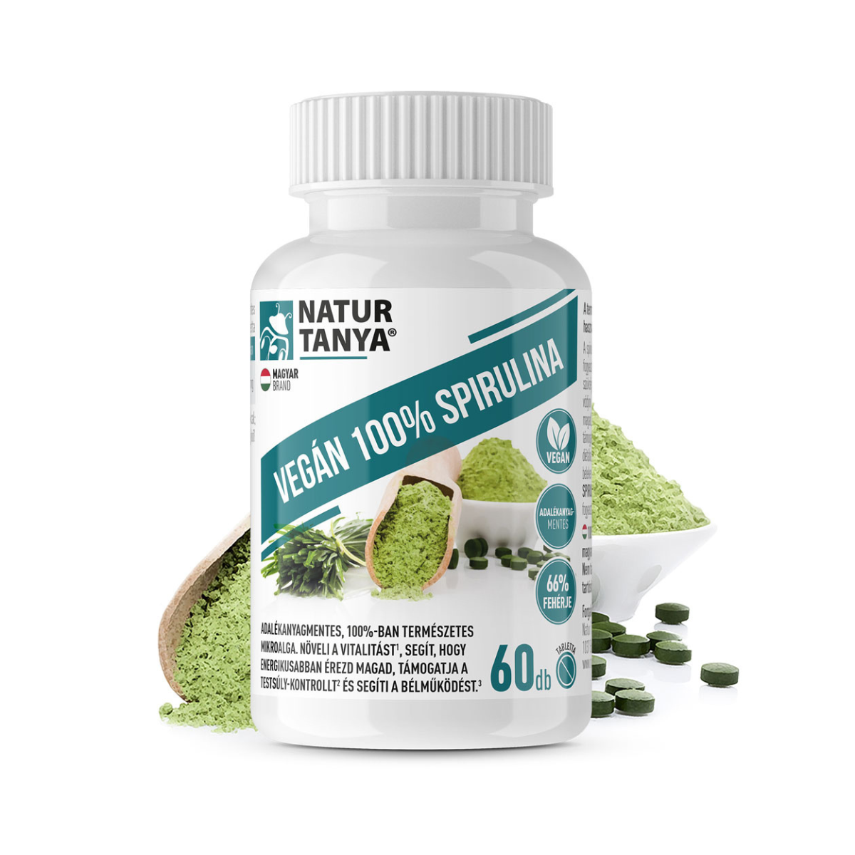 natur tanya vegán 100% spirulina 500mg tabletta