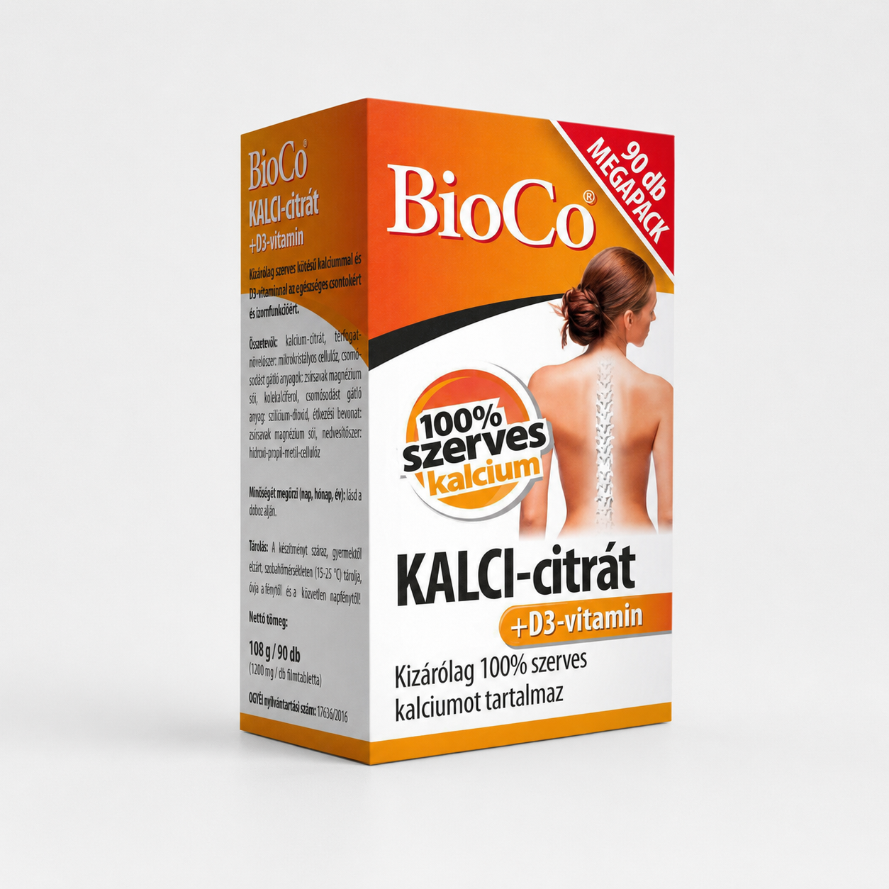 bioco kalci citrát+d3 vitamin 90db