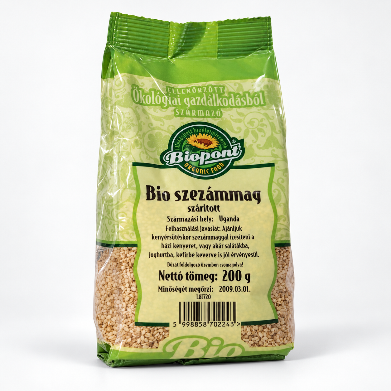 biopont bio szezámmag barna 200 g