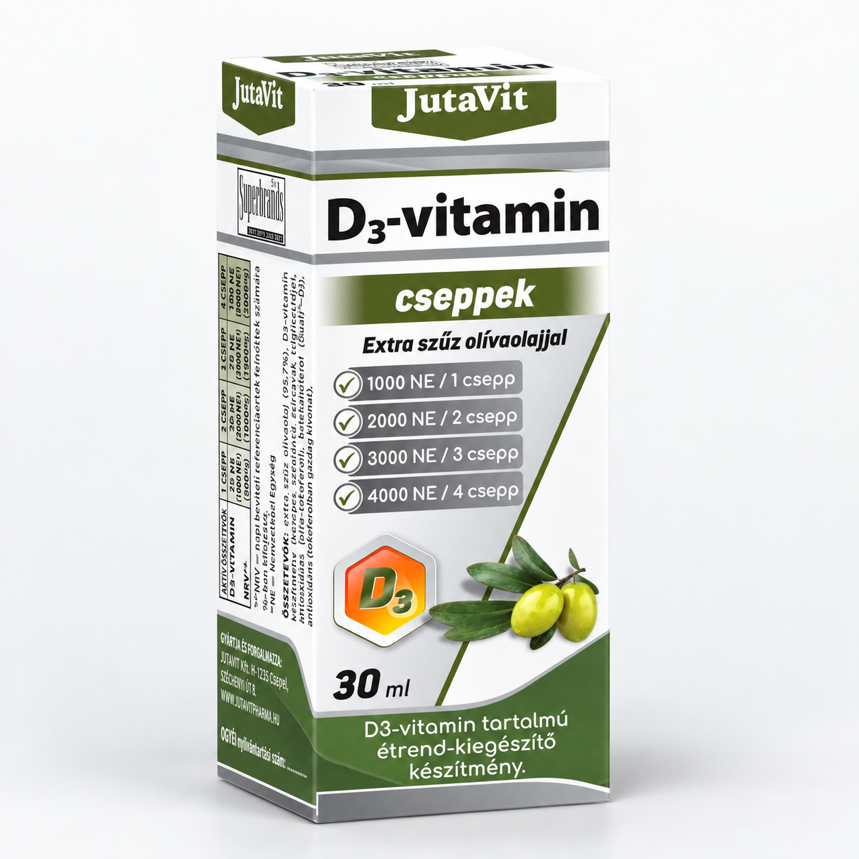 jutavit d3 vitamin 1000ne cseppek extra szűz olivaolajjal 30 ml