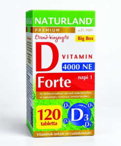 naturland prémium d vitamin forte tabletta 120 db