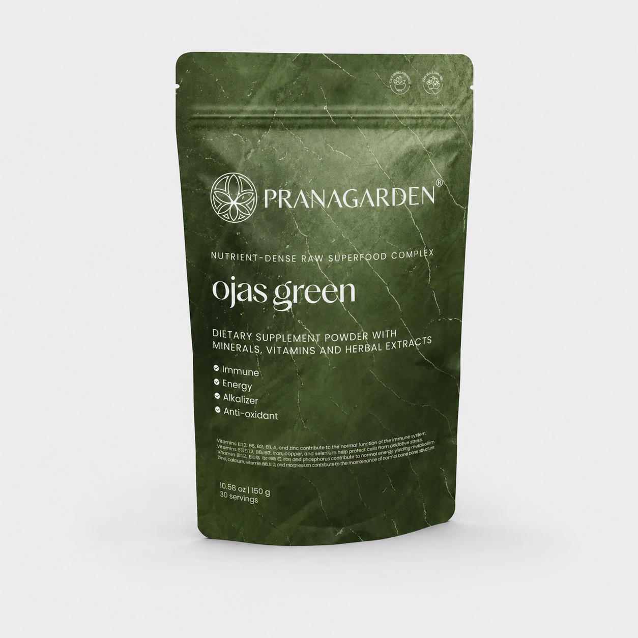 pranagarden ojas green antioxidáns adoptogén szuperformula 150g