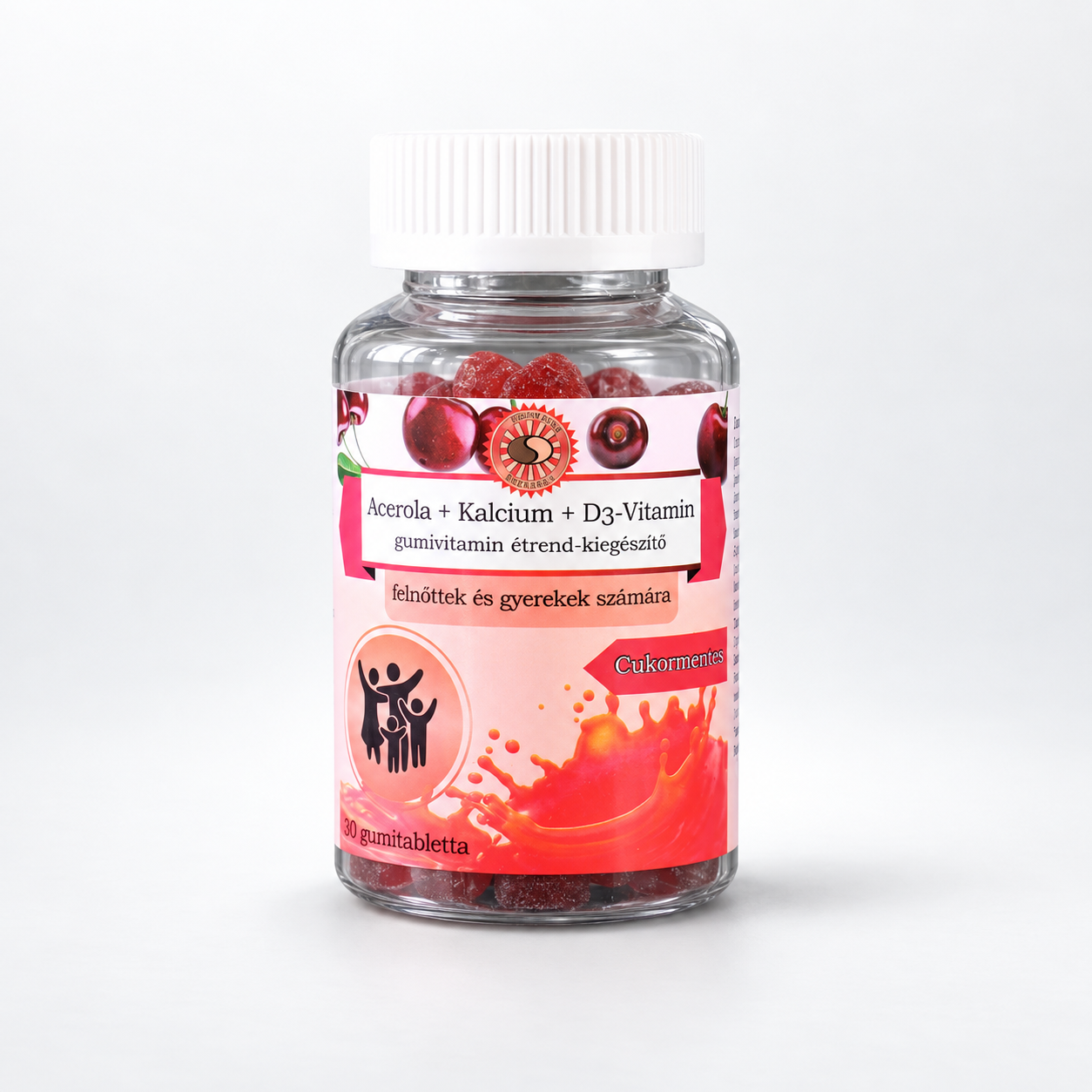 sun moon acerola+kalcium+d3 vitamin étrend kiegészítő gumivitamin 30 db