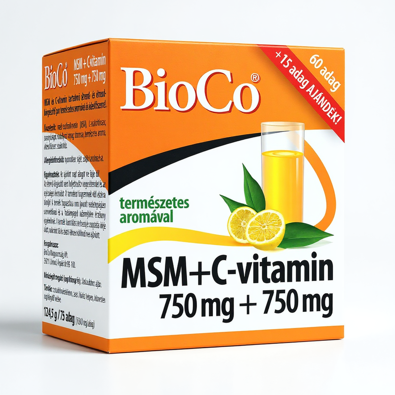 BioCo MSM+C-vitamin 750 mg + 750 mg 124,5g