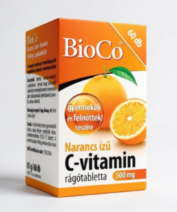 BioCo Narancs ízű C-vitamin 500 mg rágótabletta 60db